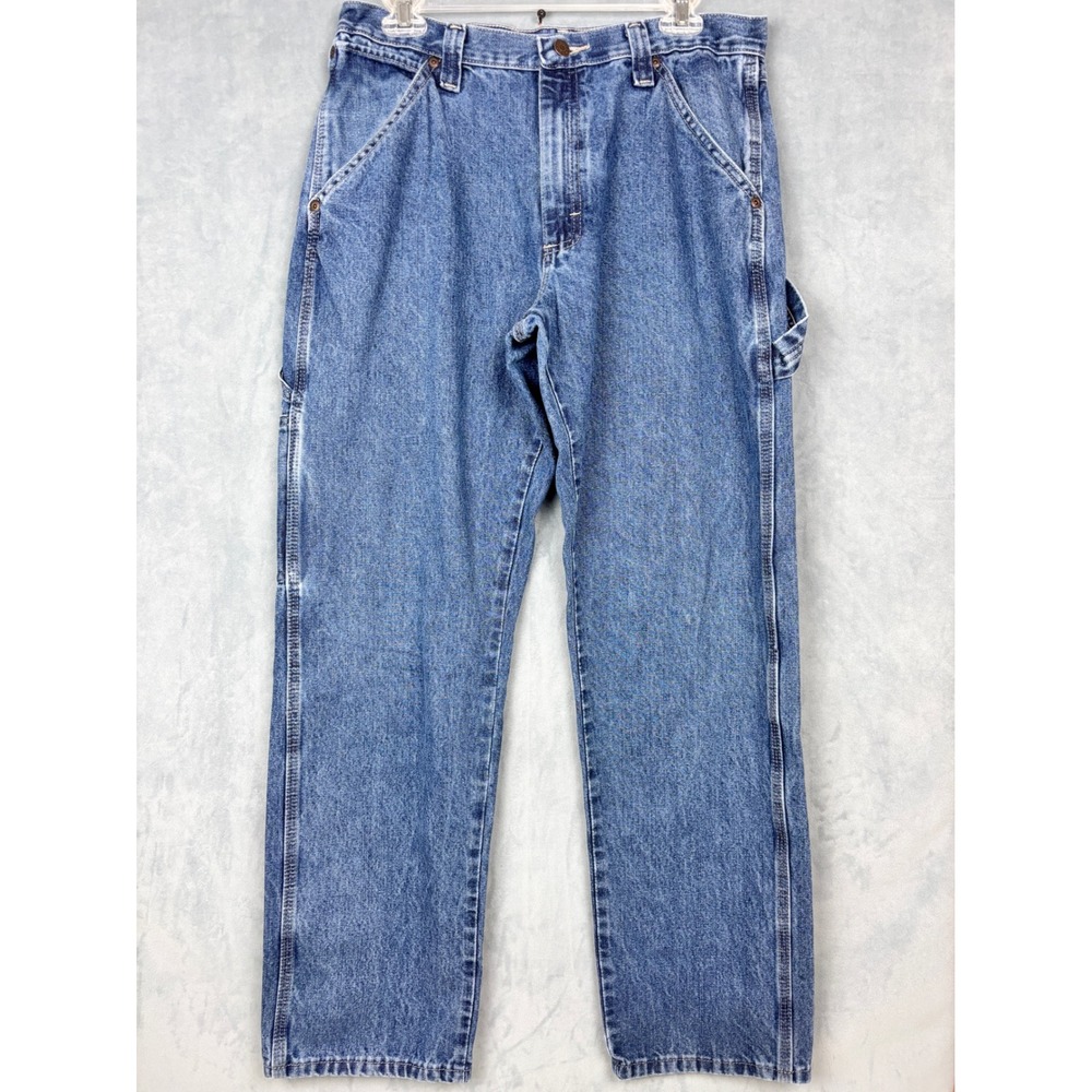 Wrangler Mens Carpenter Jeans Medium Wash Blue Denim 94LSWDV 32x32